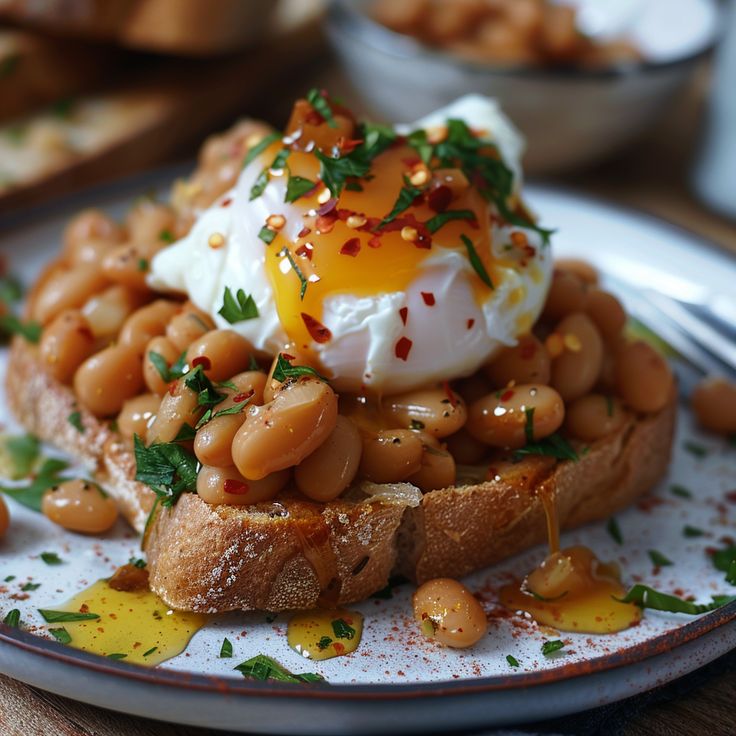 Three eggs, buttered  white toast Beans on toast 